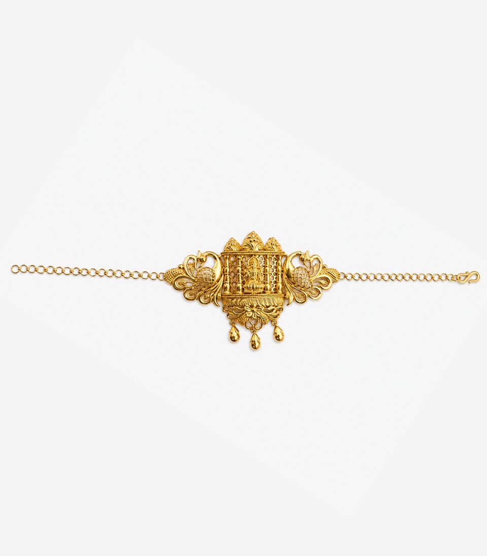 Gold Antique Temple Bell Designer Armlet