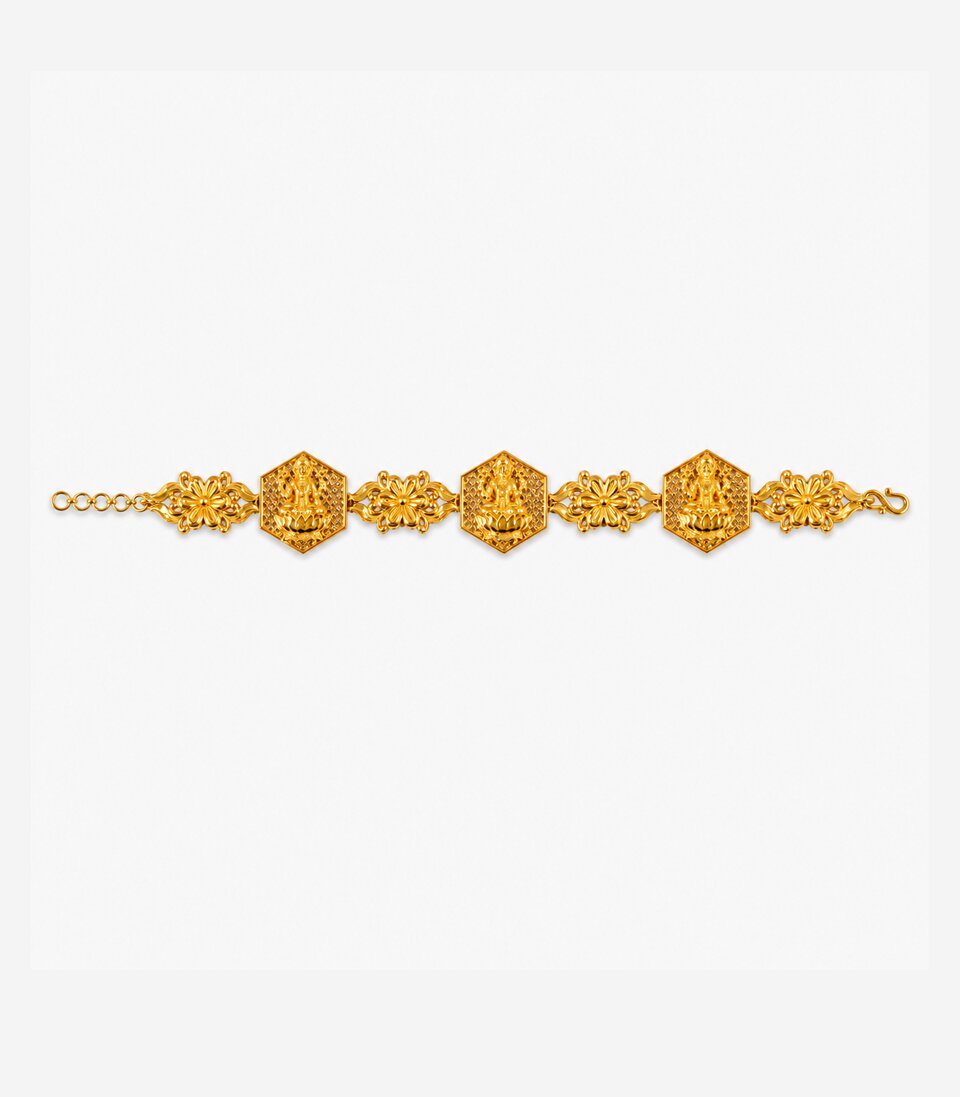 Gold Floral Link Chain Armlet
