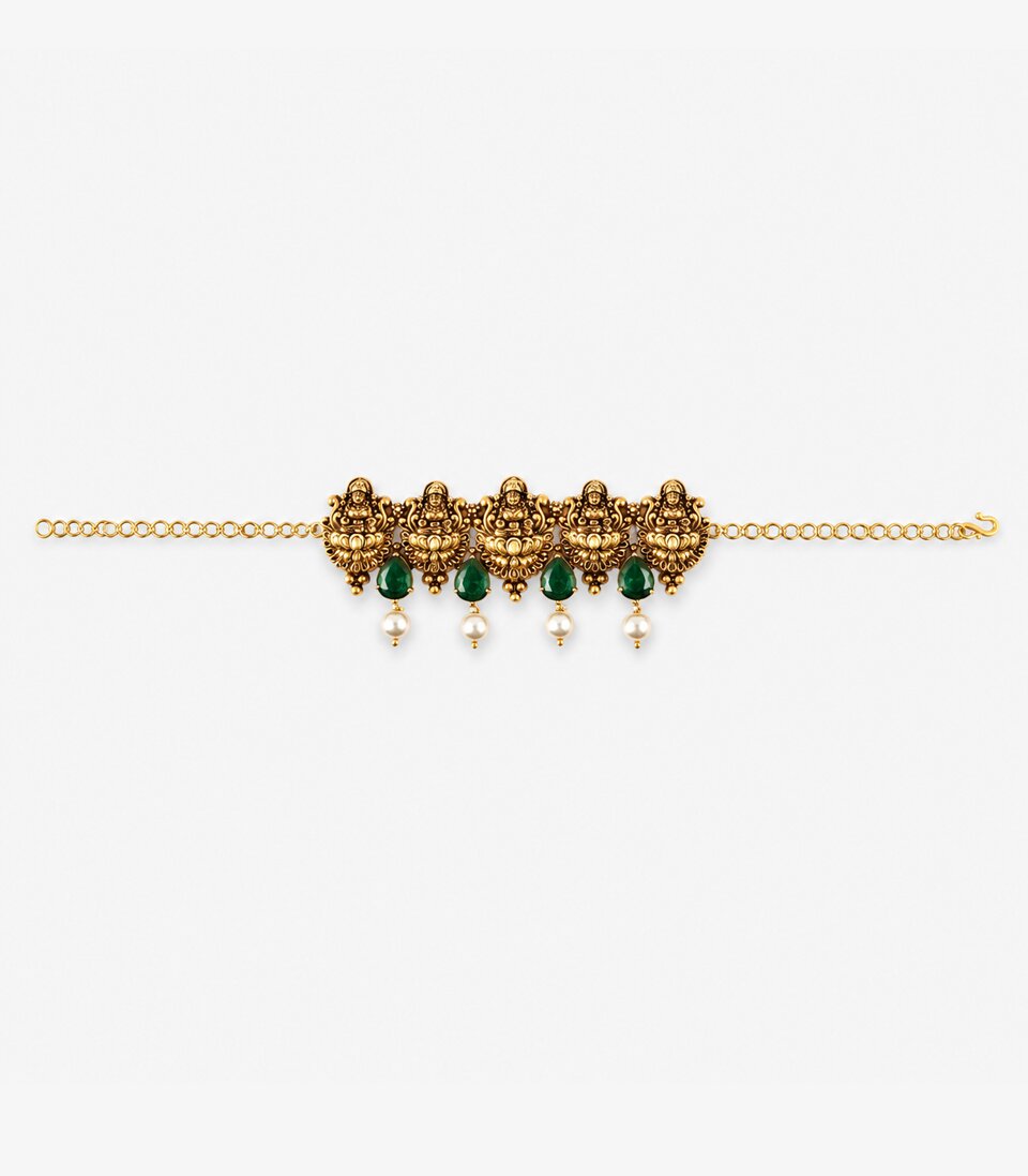 Gold Peacock Drop Designer Armlet