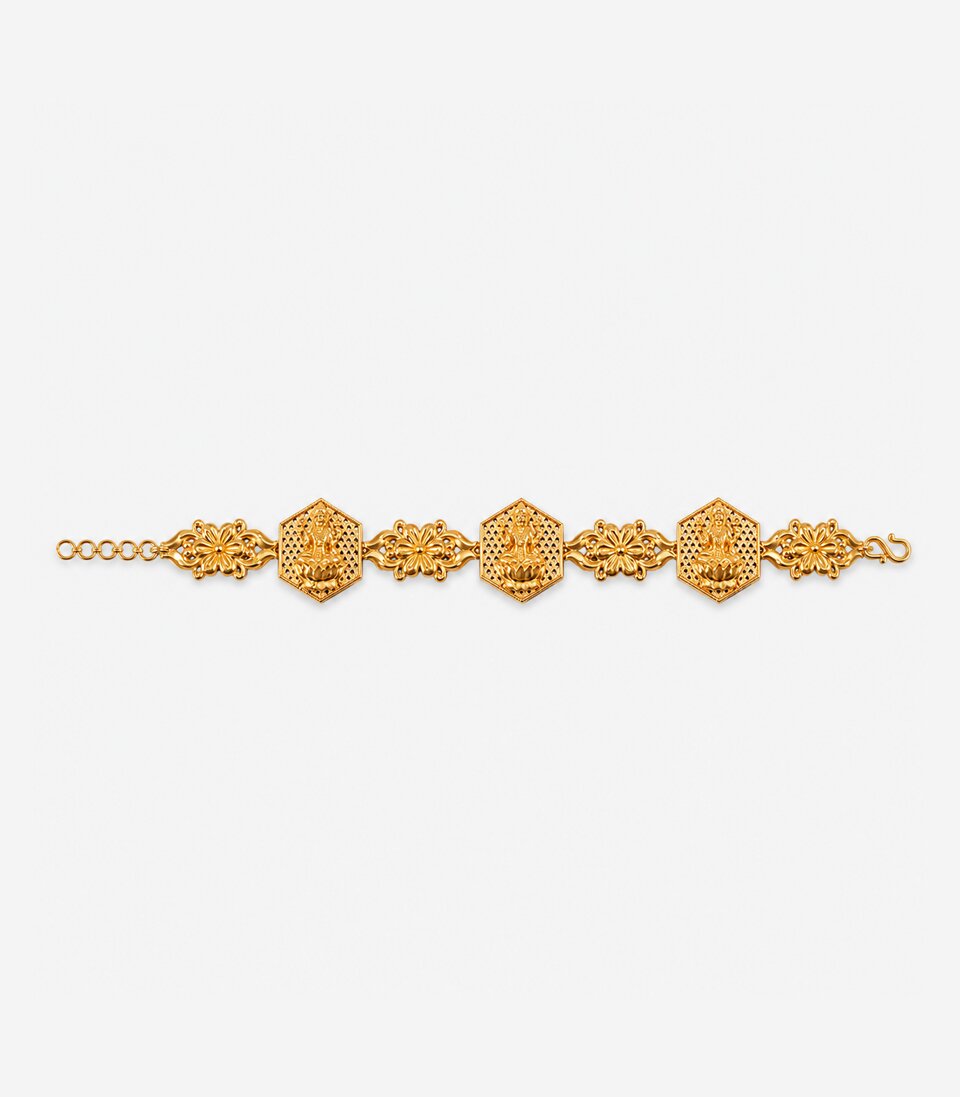 Gold Floral Link Designer Armlet