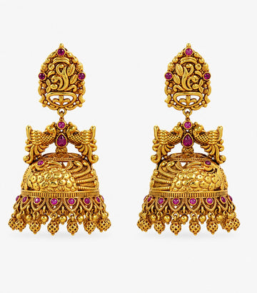 Lakshmi Temple Bridal Jhumka Earrings