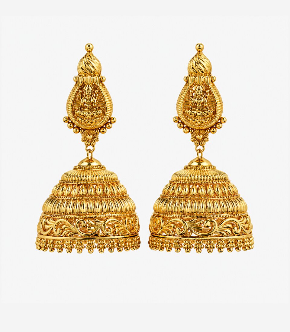 Heritage Temple Jhumka Earrings
