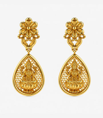 Floral Teardrop Filigree Earrings
