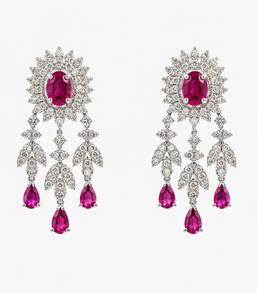 Diamond & Ruby Chandelier Earrings
