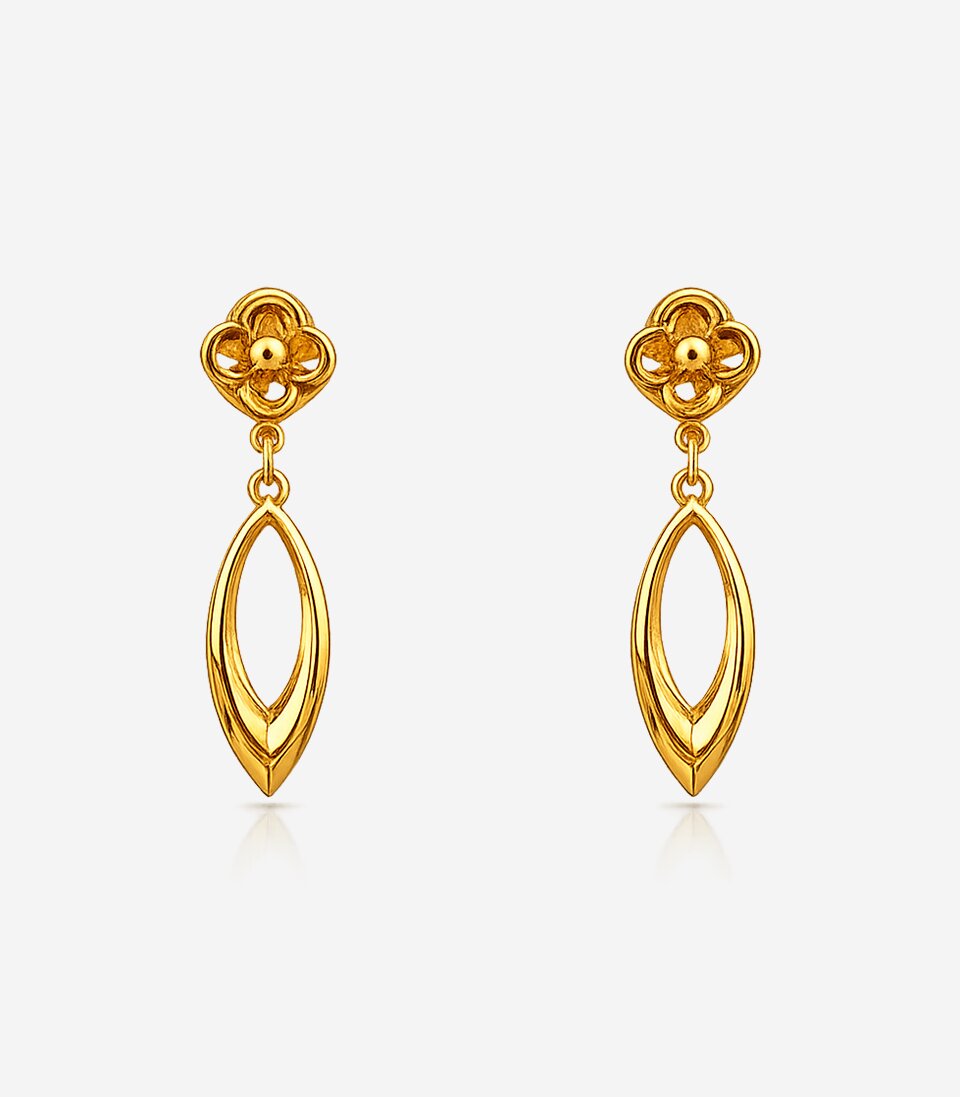 Minimalist Oval Drop Earrings