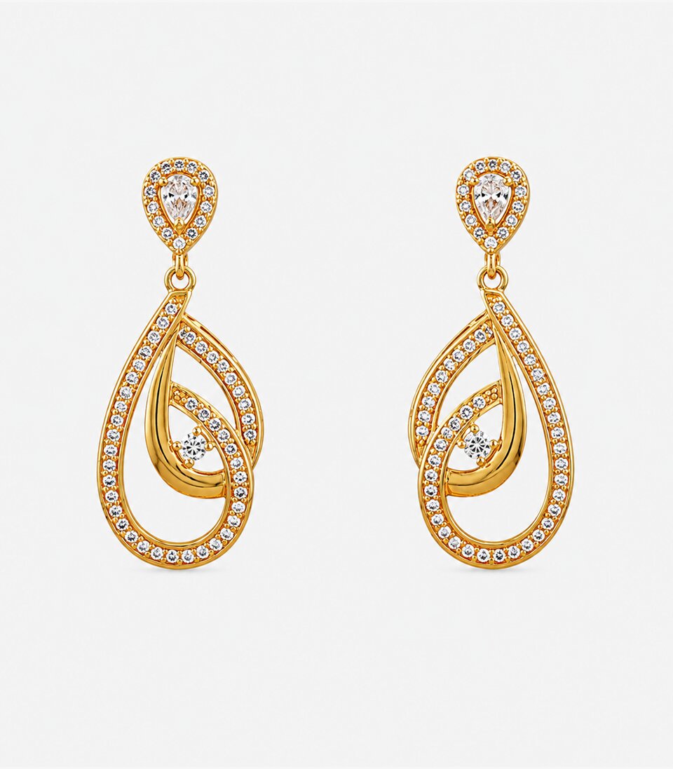 Diamond Teardrop Designer Earrings