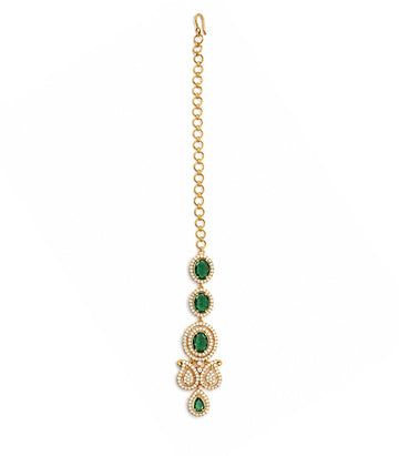 Emerald Drop Designer Maang Tikka