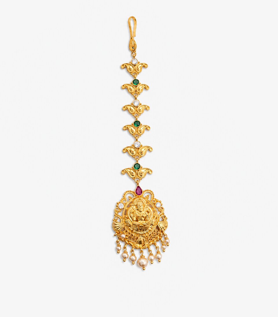 Temple Bridal Jhumka Maang Tikka