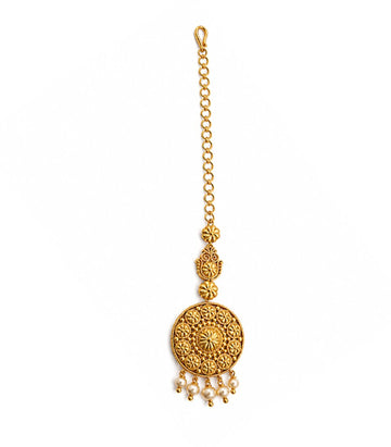 Temple Medallion Drop Maang Tikka
