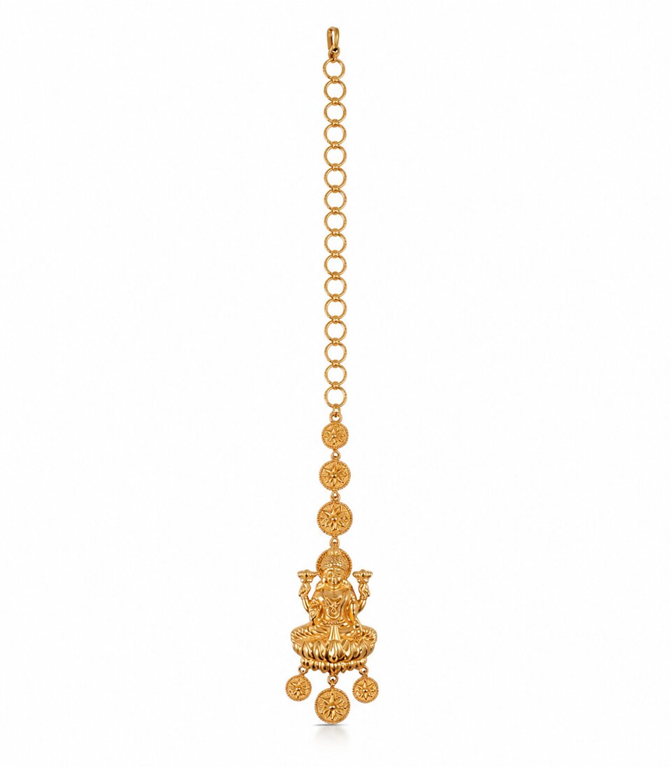 Lakshmi Temple Pendant Maang Tikka