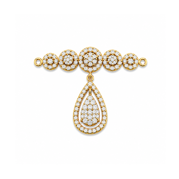 Gold Floral Teardrop Diamond Pendant