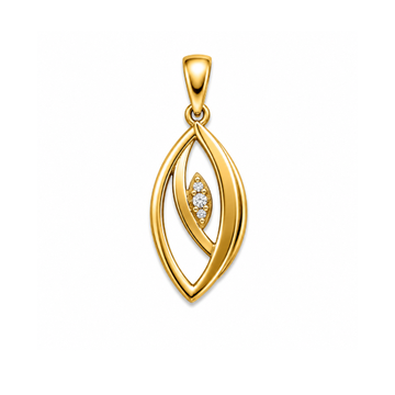 Gold Leaf Twist Diamond Pendant