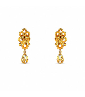 Antique Floral Drop Stud Earrings