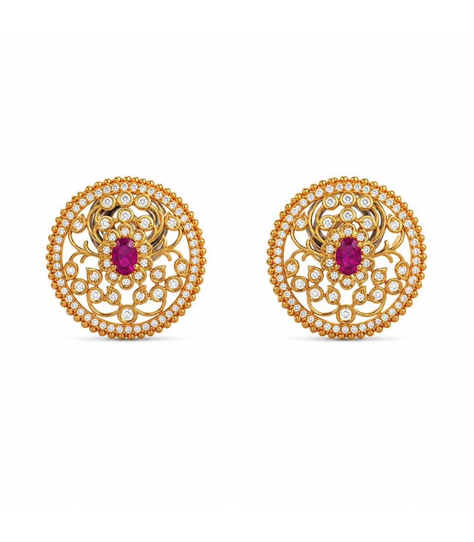 Orchid Drop Stud Earrings