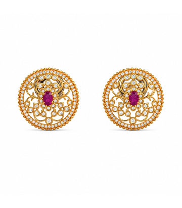 Celestial Disc Stud Earrings