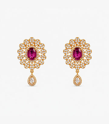 Sunray Gem Drop Earrings