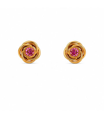 Ruby Rosette Stud Earrings