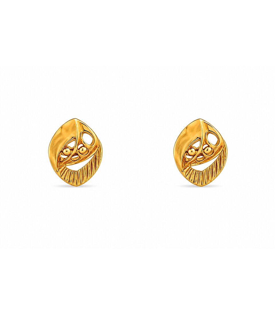 Oval Emblem Stud Earrings