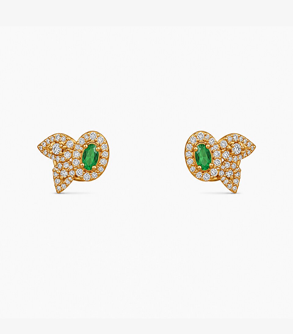 Emerald Bloom Stud Earrings
