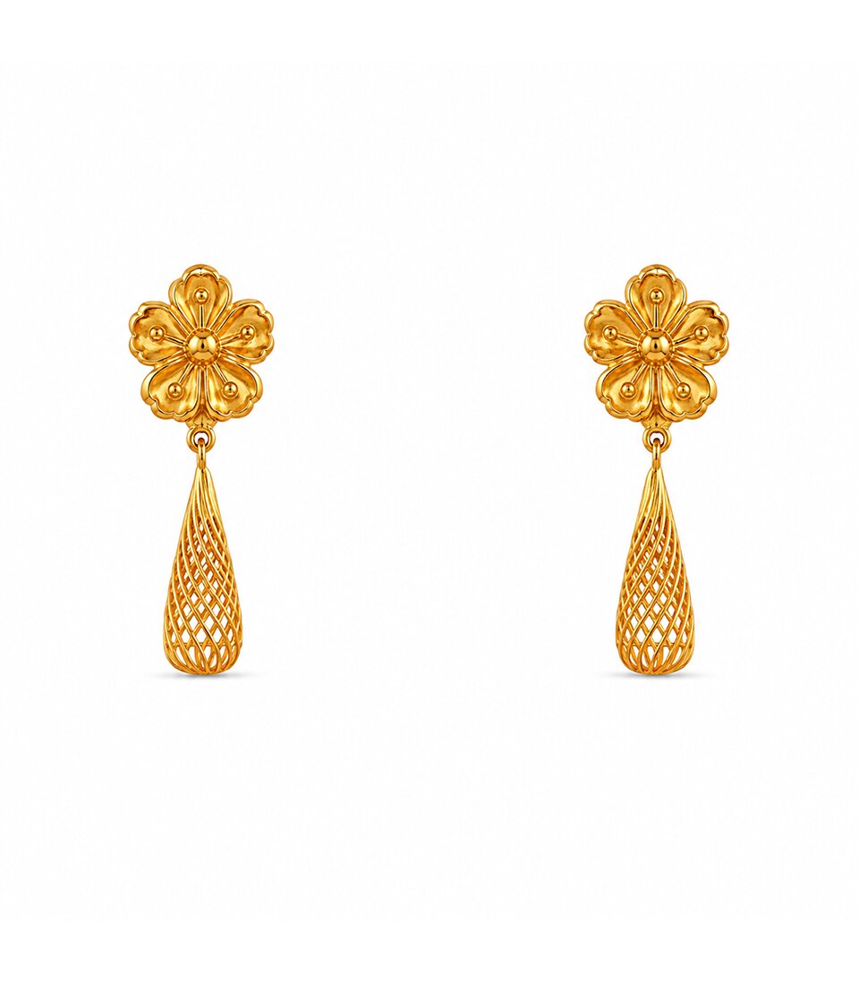 Petal Tassel Stud Earrings