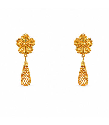 Petal Tassel Stud Earrings