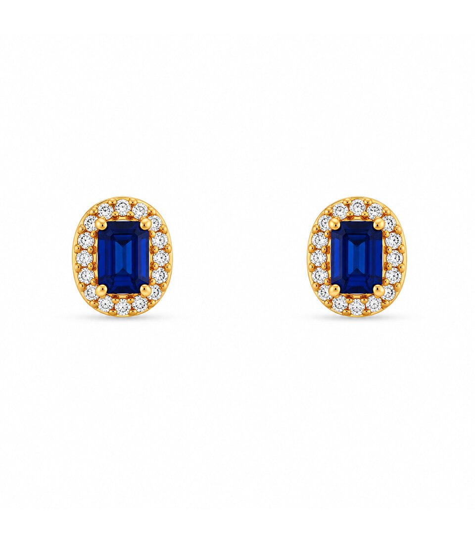 Sapphire Solitaire Stud Earrings