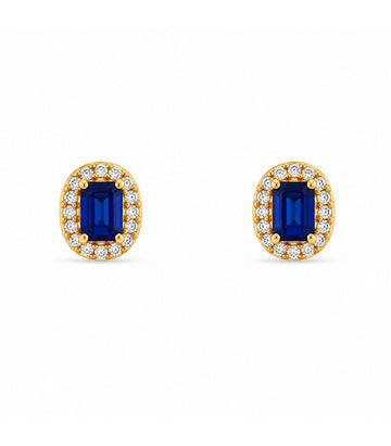 Sapphire Solitaire Stud Earrings