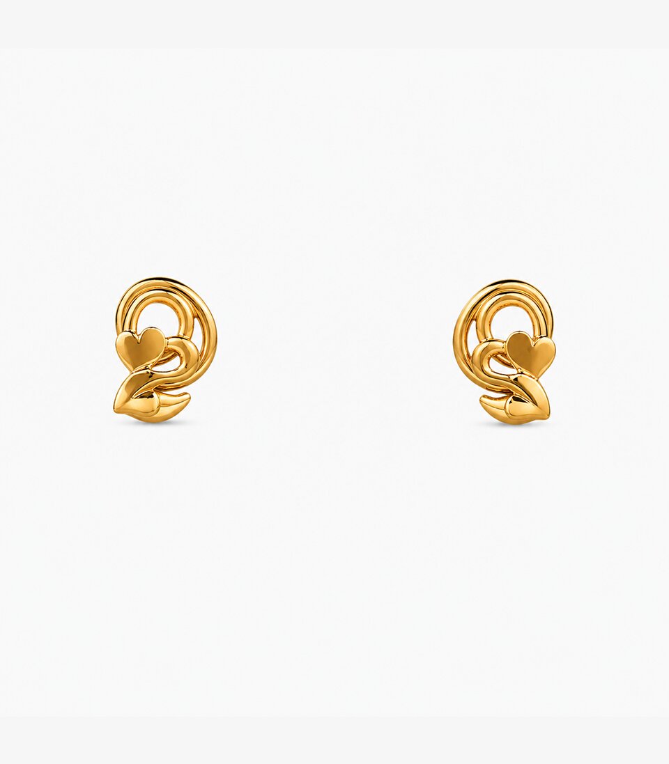 Spiral Floral Stud Earrings