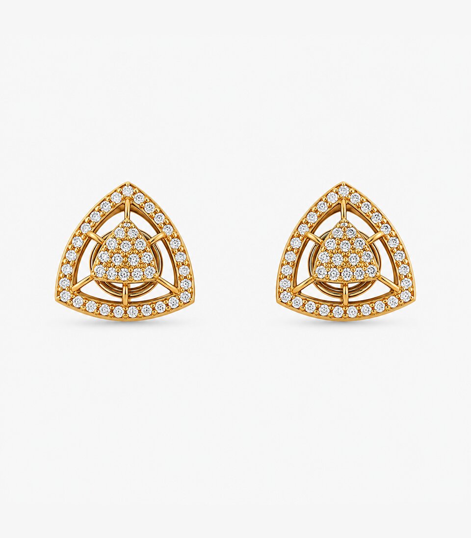 Filigree Shield Stud Earrings