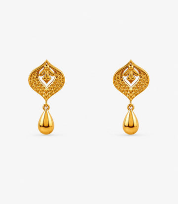 Diamond Frame Drop Earrings