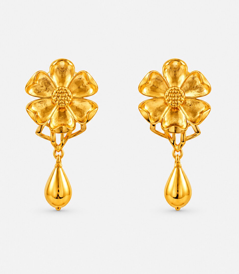 Rose Bloom Drop Earrings