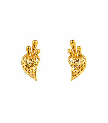 Winged Leaf Stud Earrings