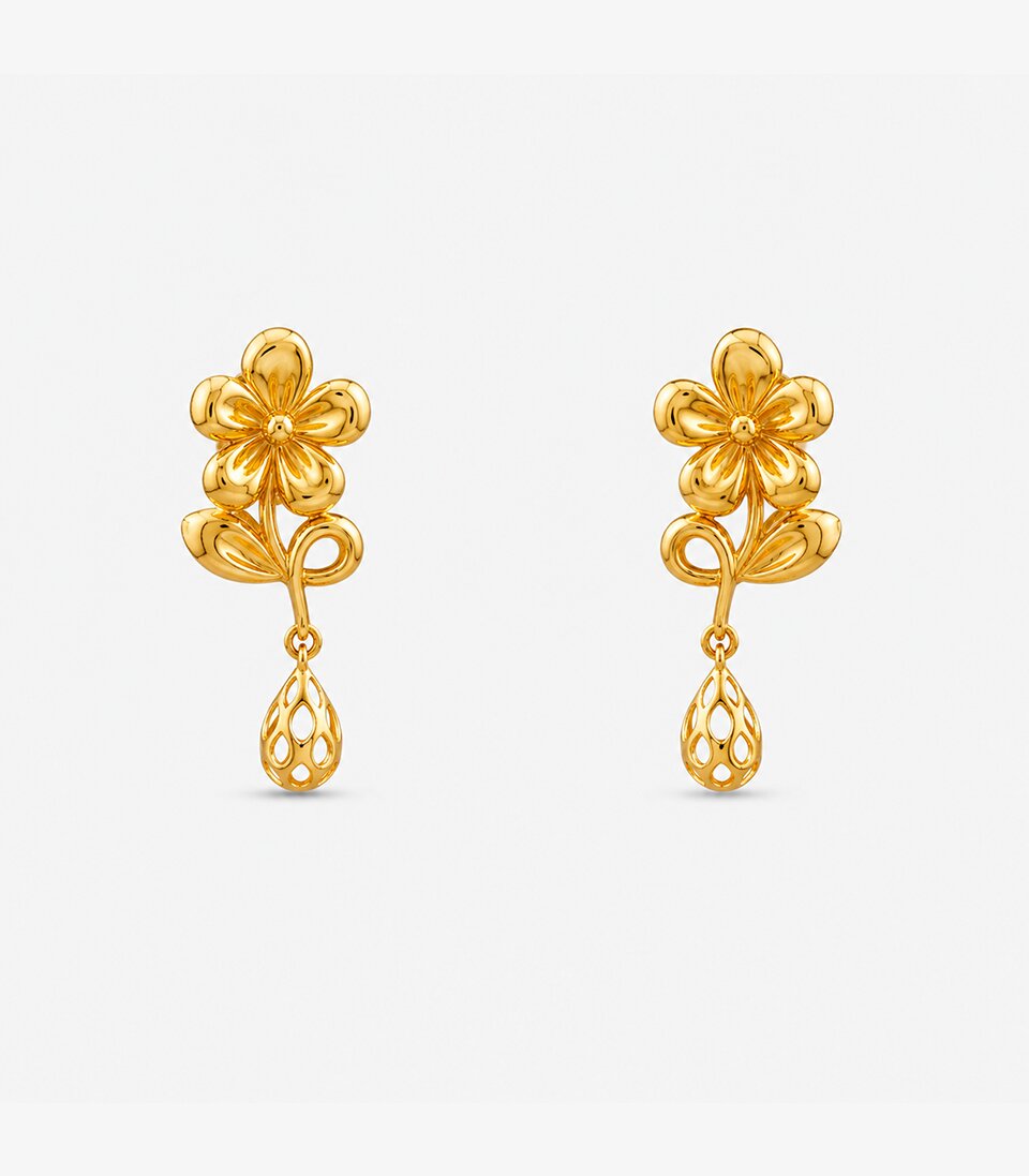 Floral Lantern Stud Earrings