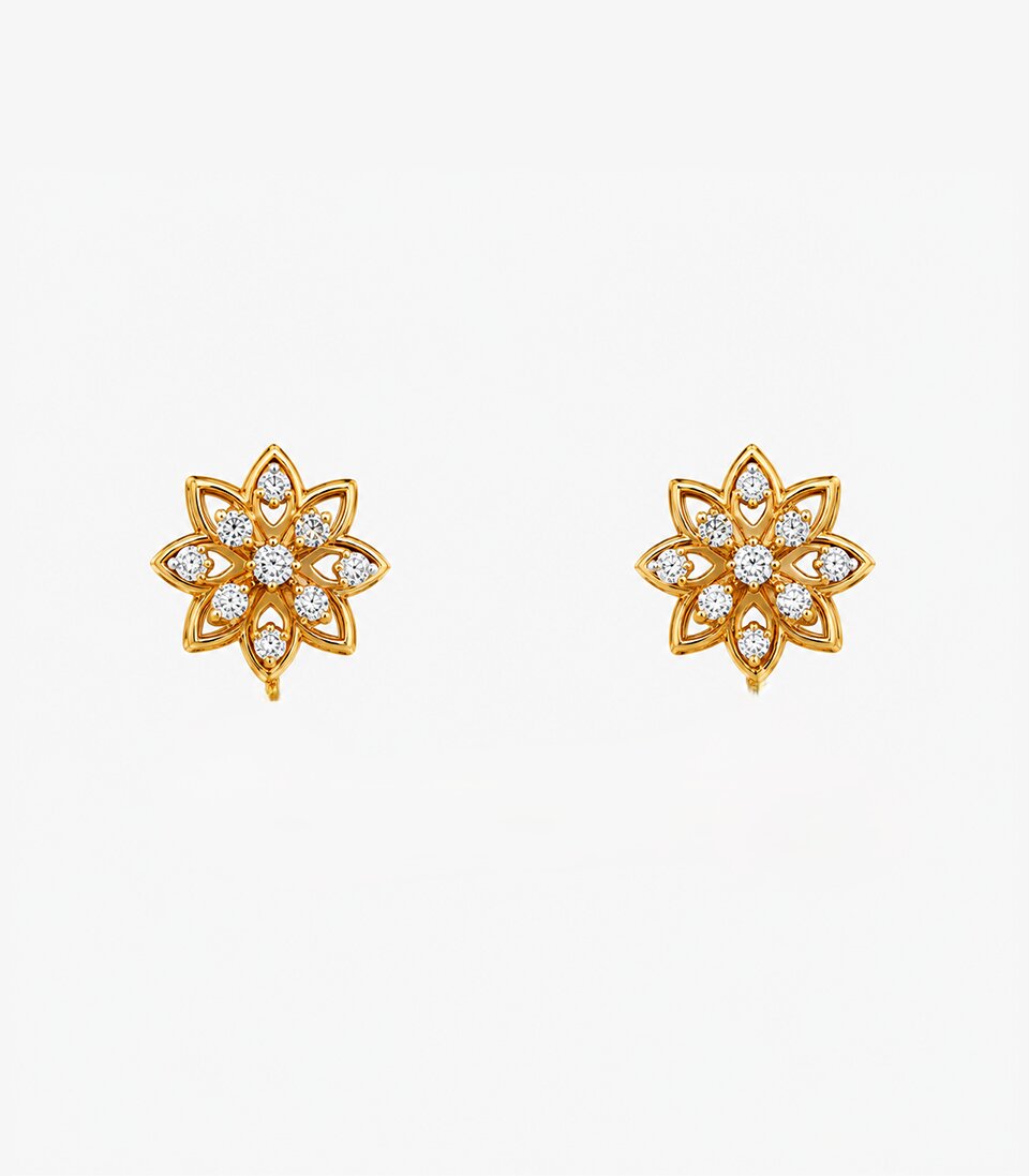 Sunburst Floral Stud Earrings