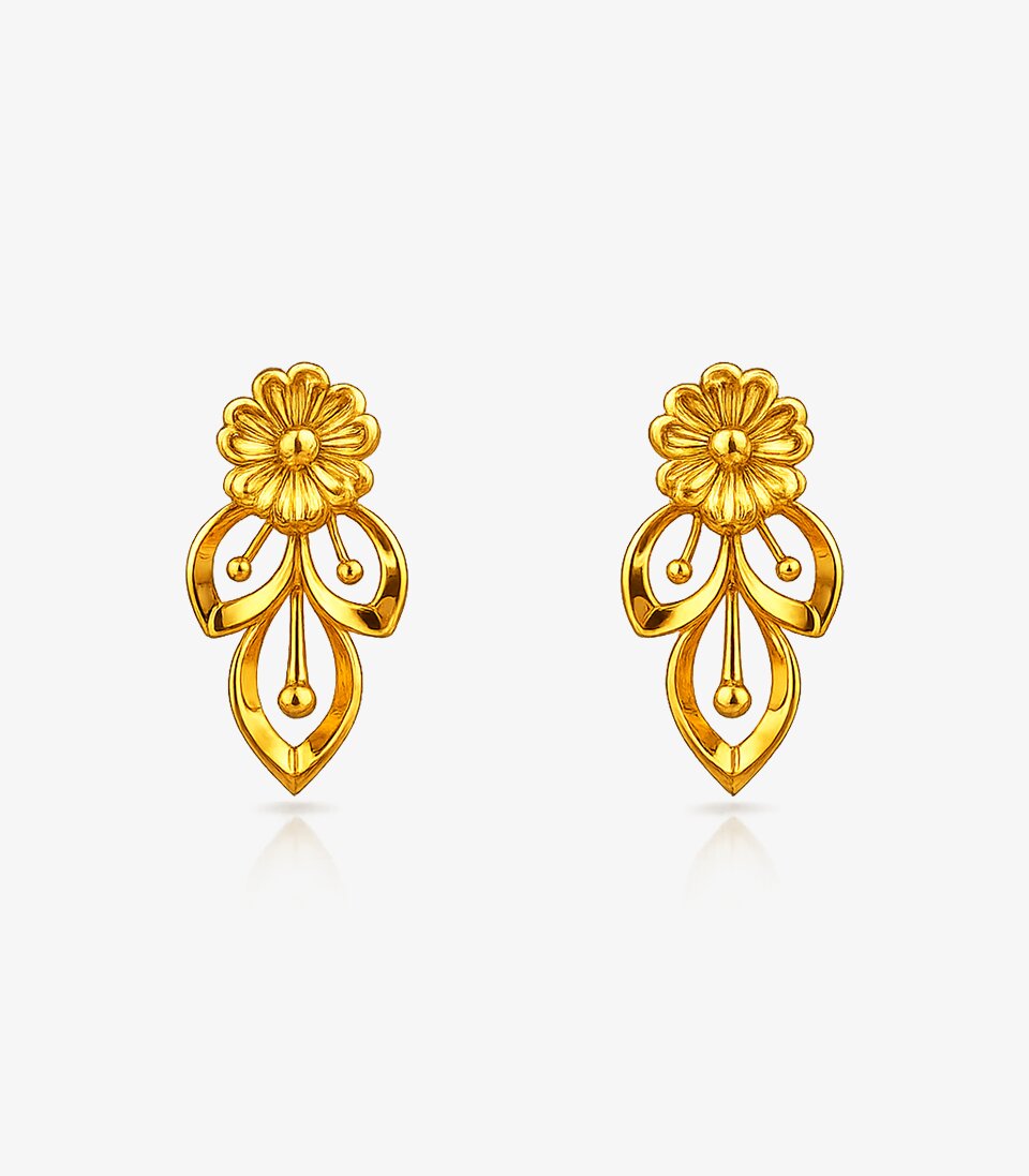 Twin Blossom Drop Earrings