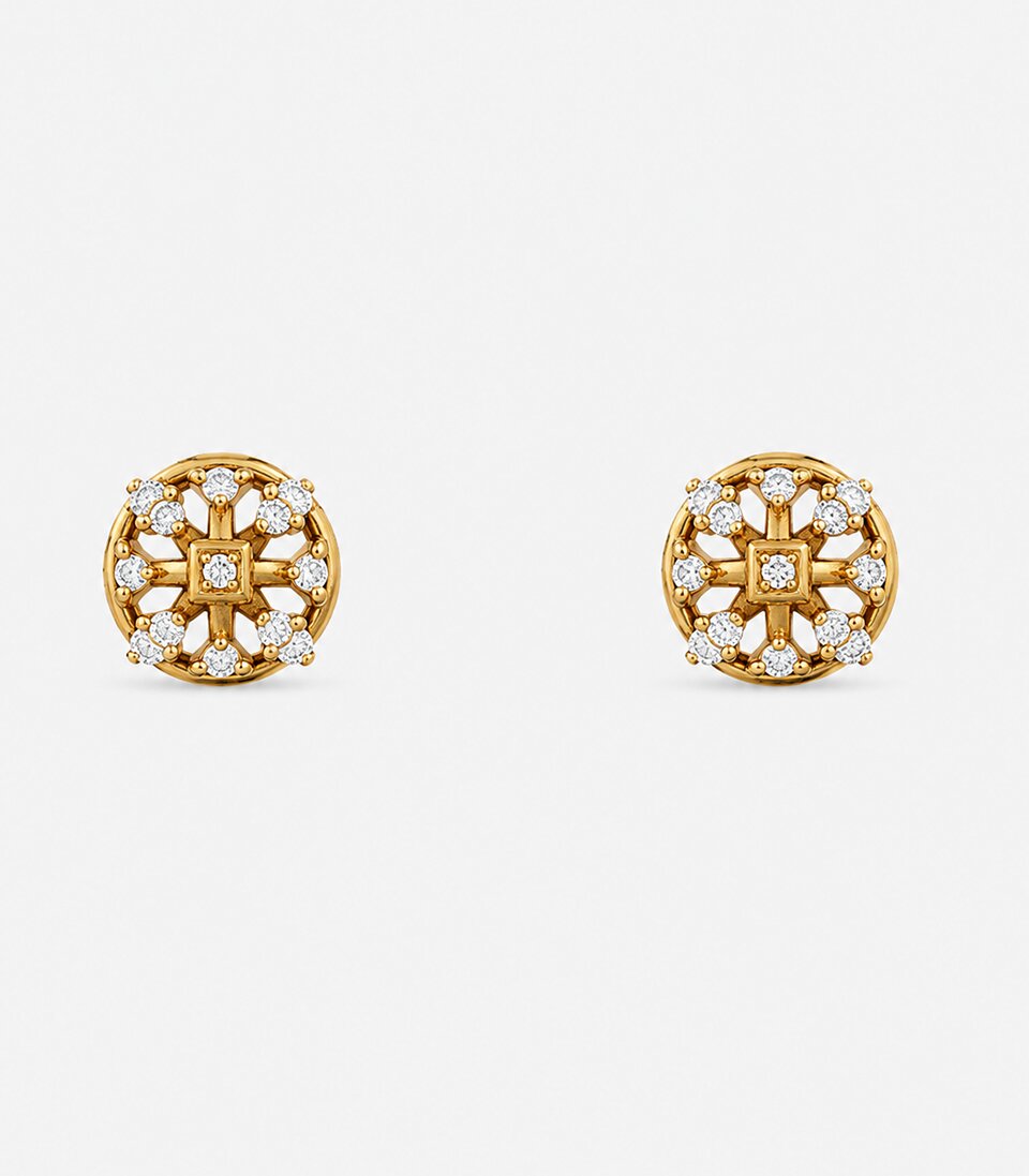 Diamond Cluster Stud Earrings