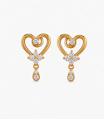 Heart Drop Stud Earrings