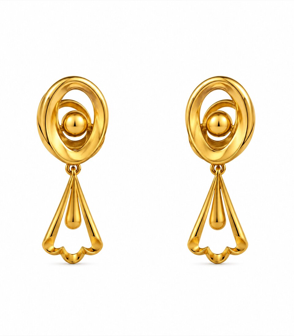 Spiral Drop Designer Earrings