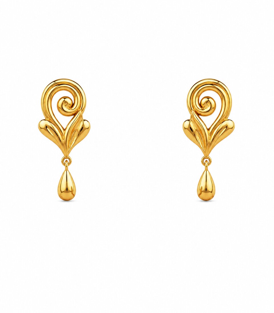 Peacock Drop Stud Earrings
