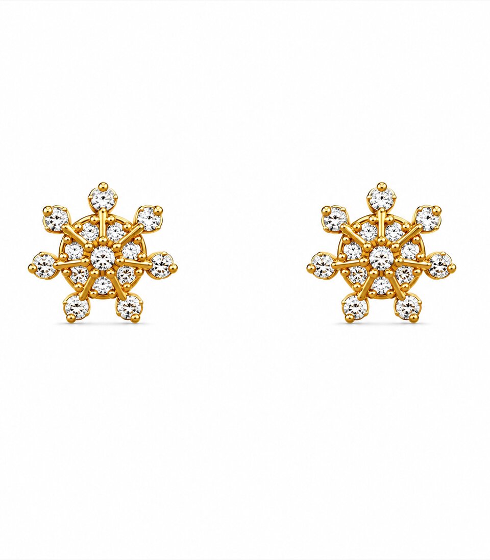 Snowflake Floral Stud Earrings