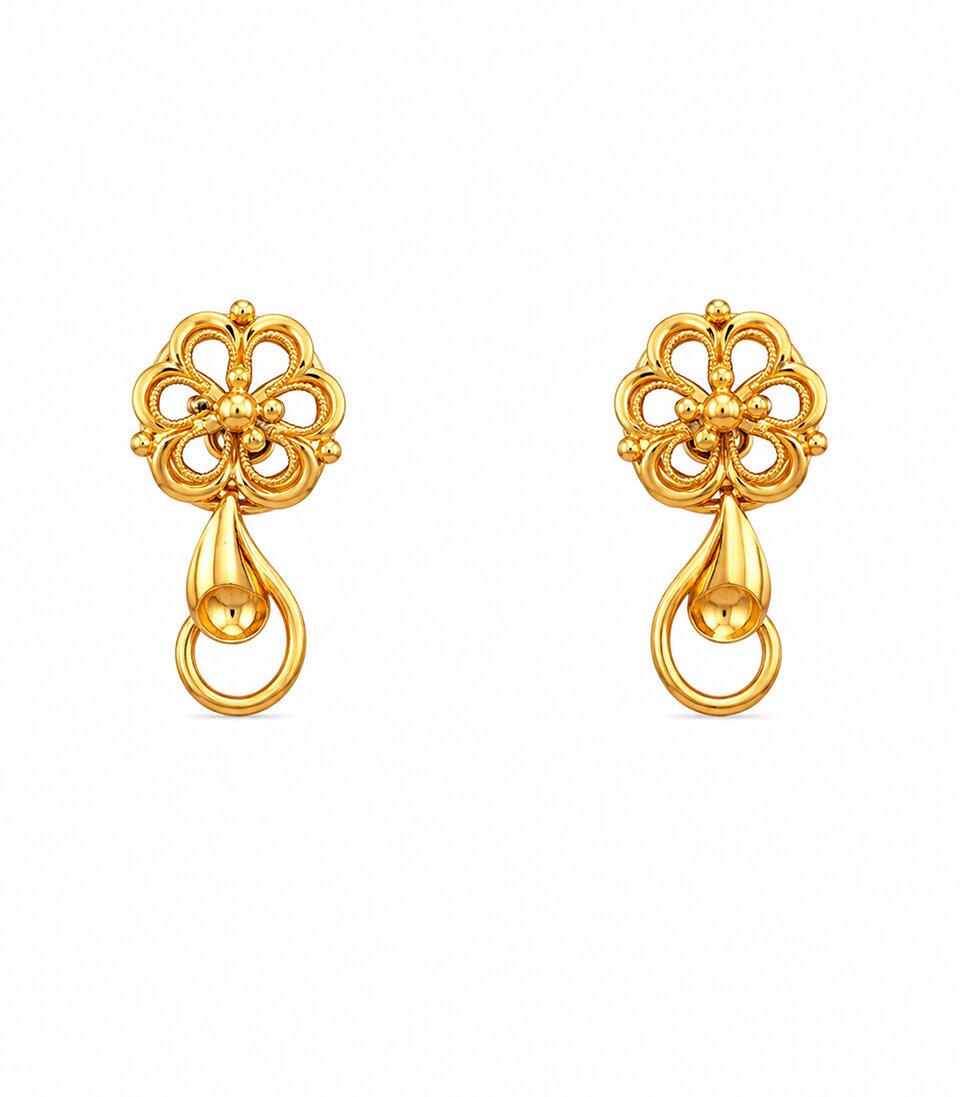 Floral Loop Stud Earrings