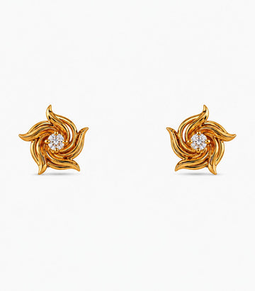 Sunflower Stone Stud Earrings