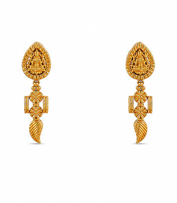 Temple Chain Drop Stud Earrings