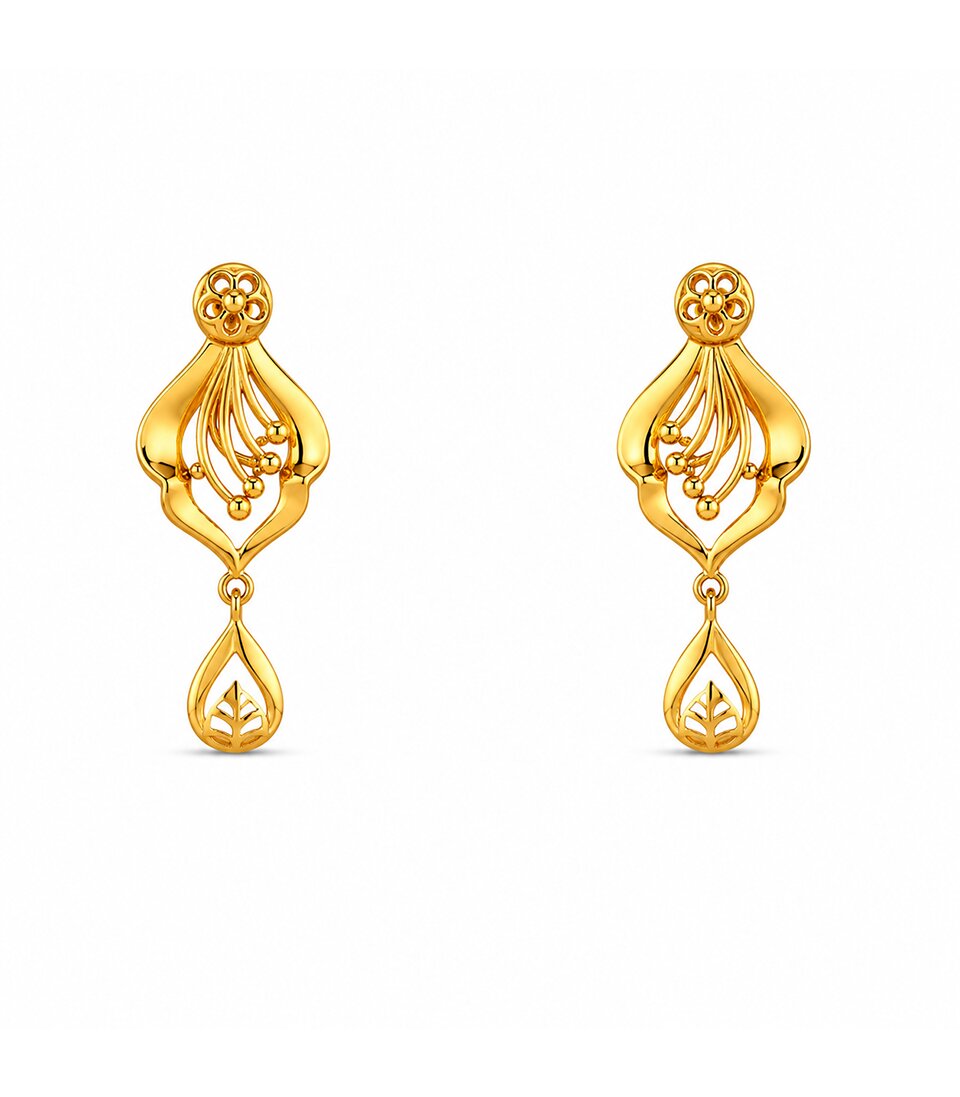 Temple Drop Stud Earrings