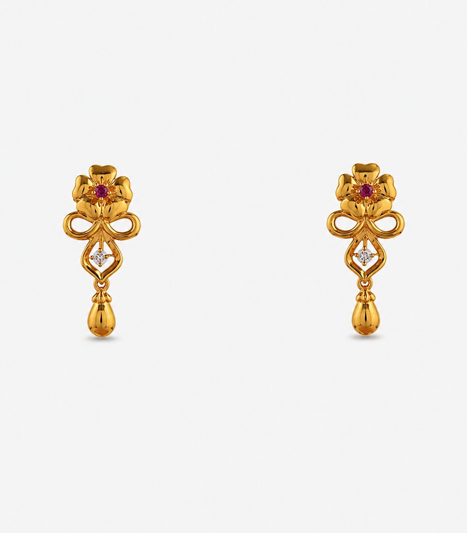 Pearl Drop Stud Earrings