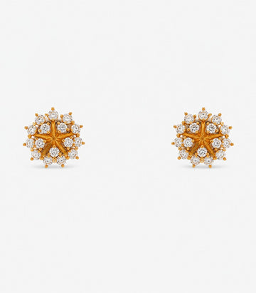 Sunburst Designer Stud Earrings