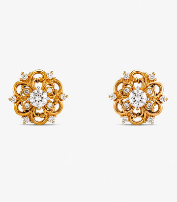Floral Filigree Stud Earrings