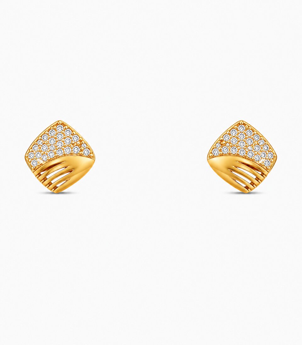 Diamond Shape Stud Earrings