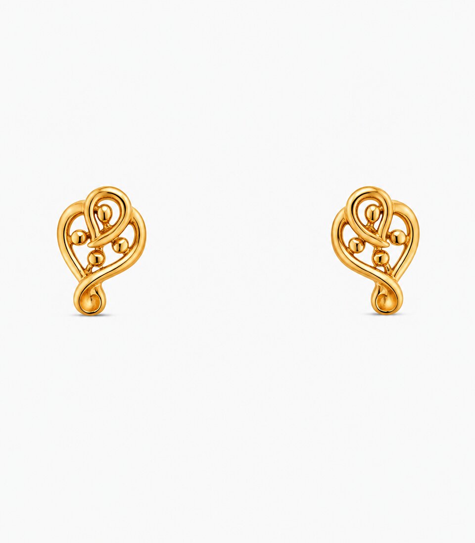Peacock Loop Stud Earrings