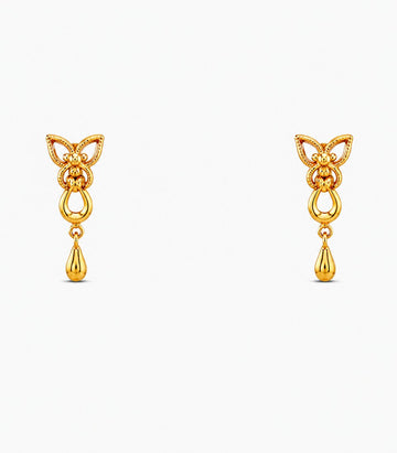 Butterfly Drop Stud Earrings